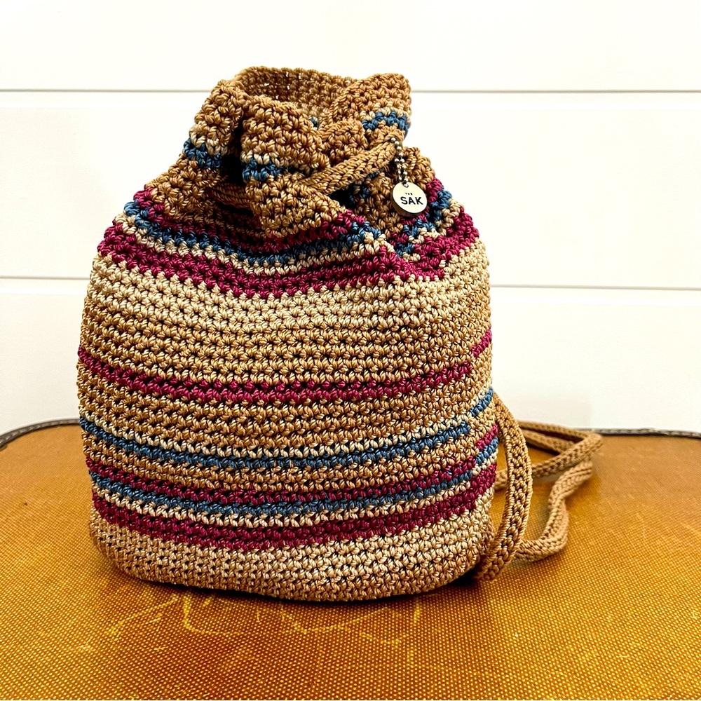 The Sak Multicolor Crochet Mini Drawstring Backpack